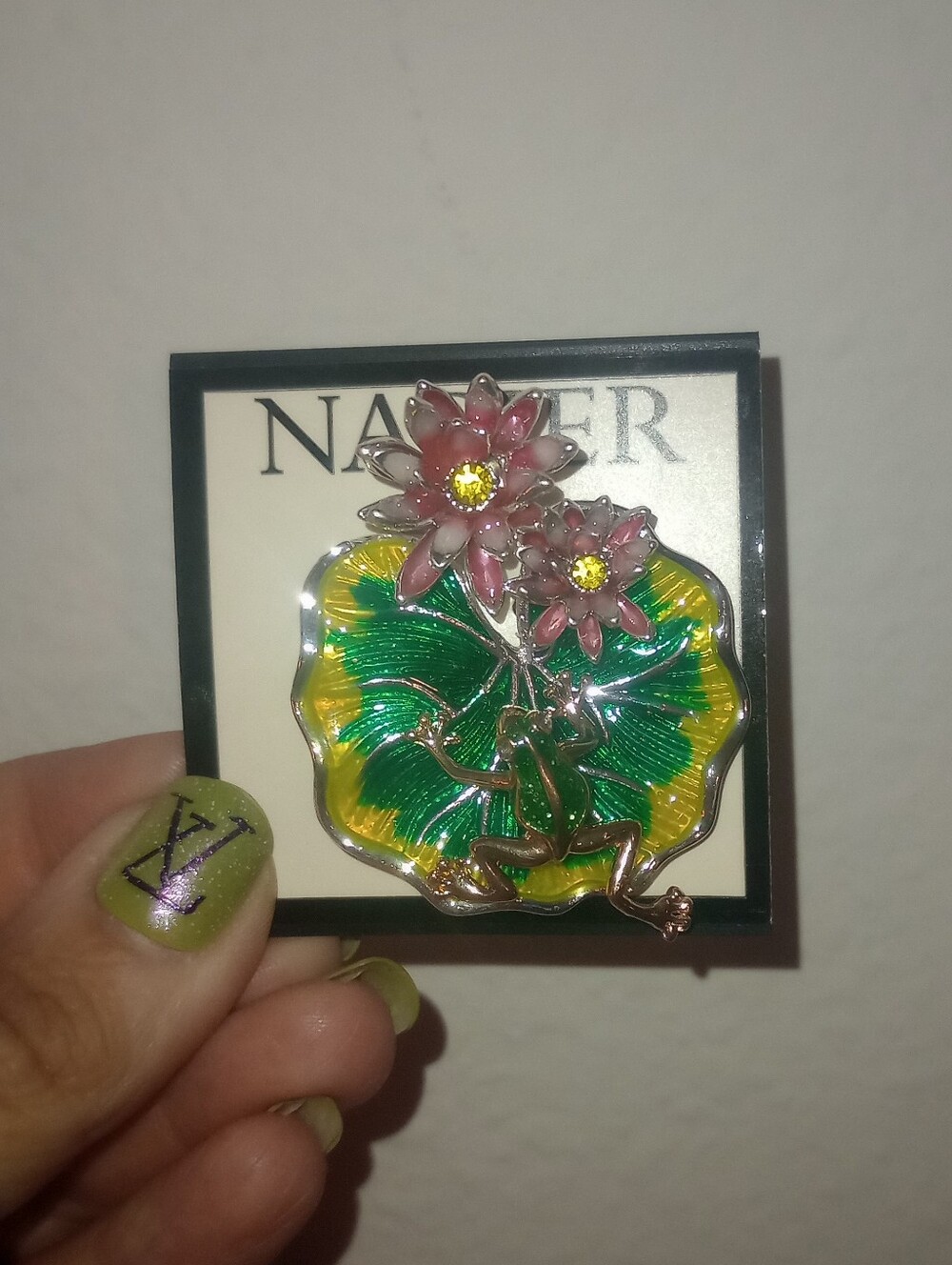 Napier Frog And Lily Pad Brooch